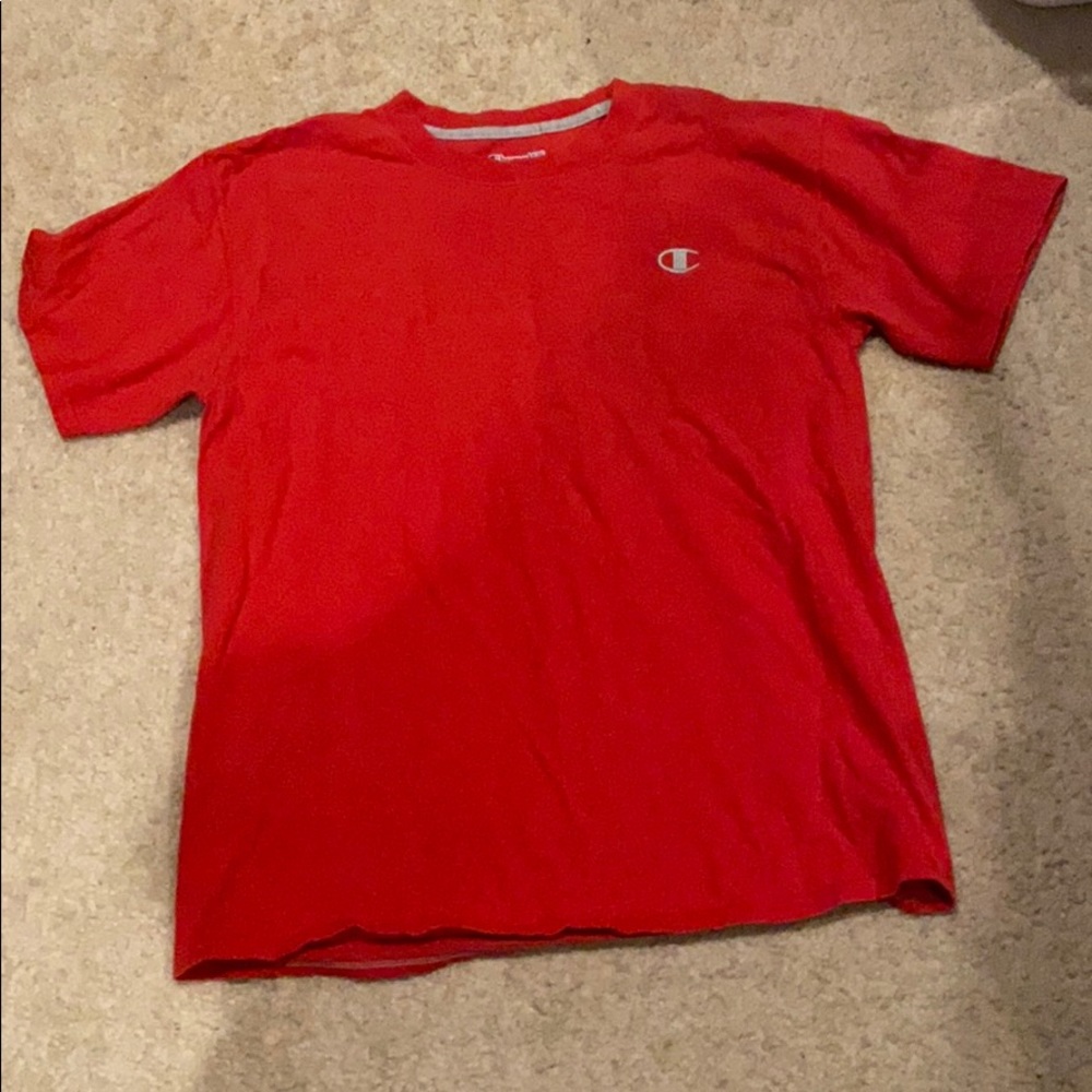 All red champion t-shirt